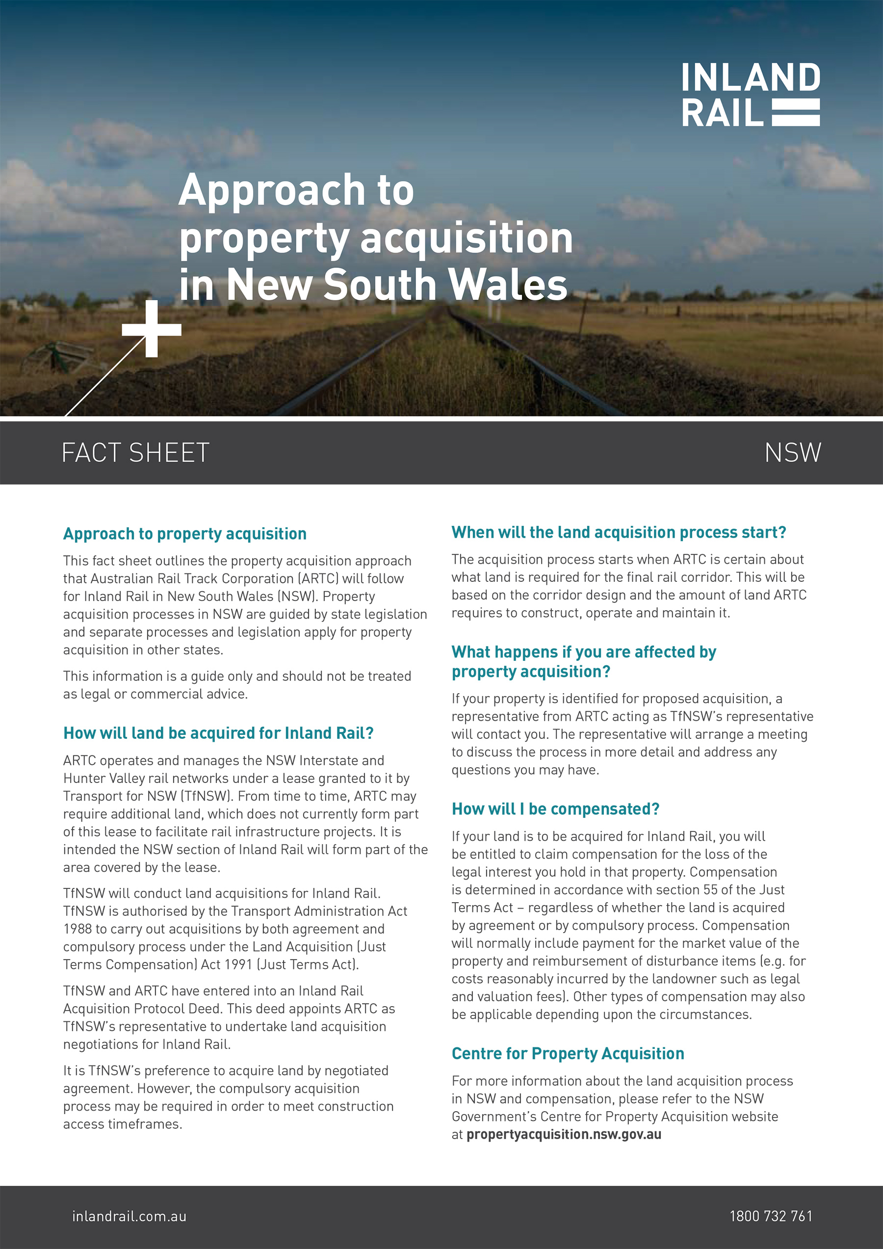 Approach to property acquistion in NSW