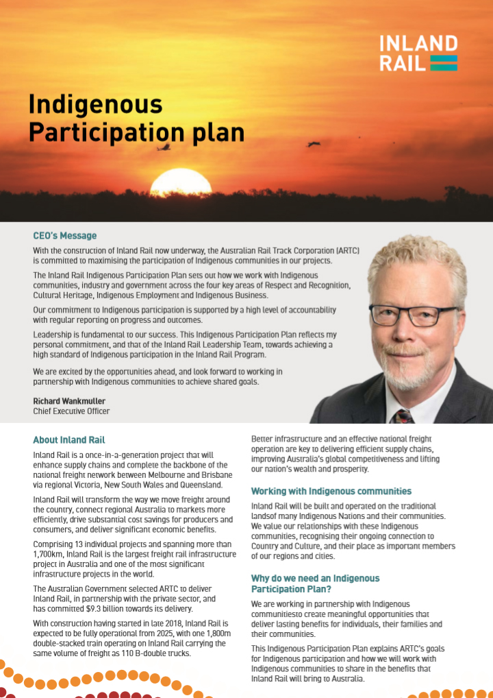 Indigenous Participation Plan brochure