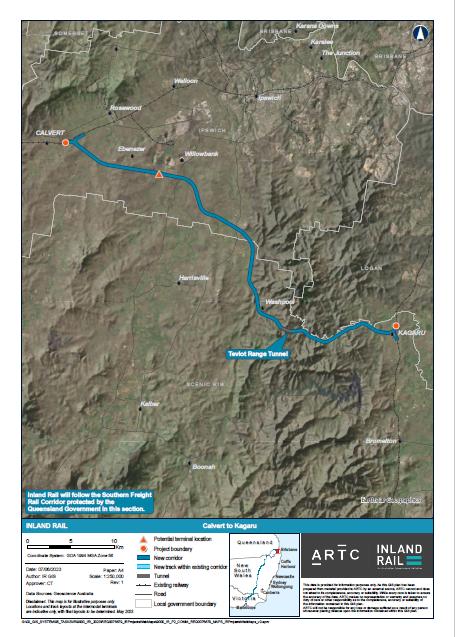 Thumbnail of Calvert to Kagaru project map, June 2023