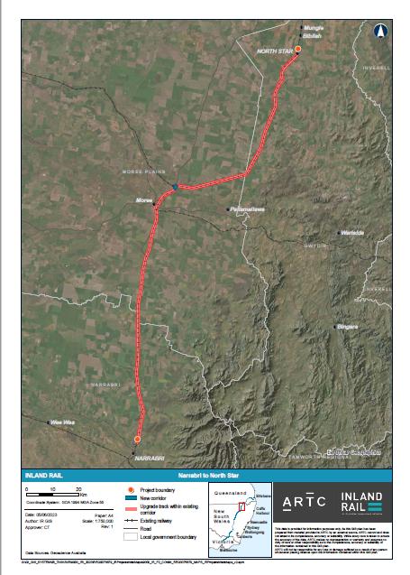 Thumbnail of Narrabri to North Star project map, June 2023