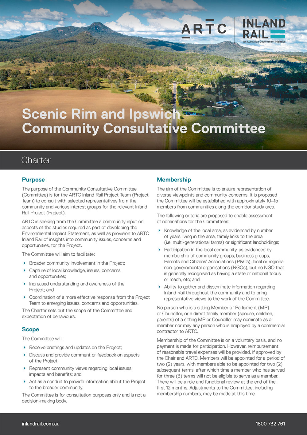 Thumbnail image of Scenic Rim Community Consultative Committee Charter document