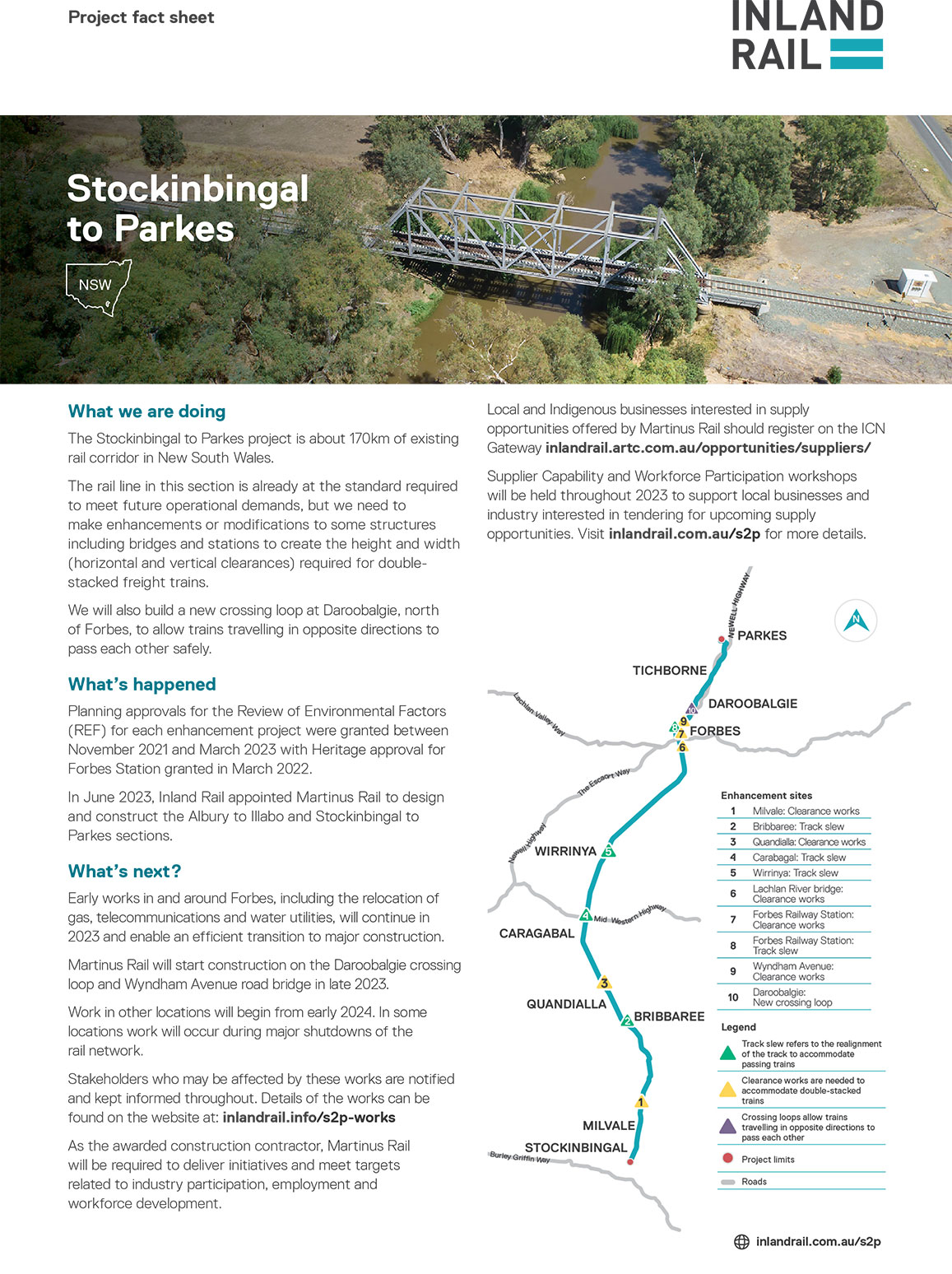 Image thumbnail for Stockinbingal to Parkes project fact sheet