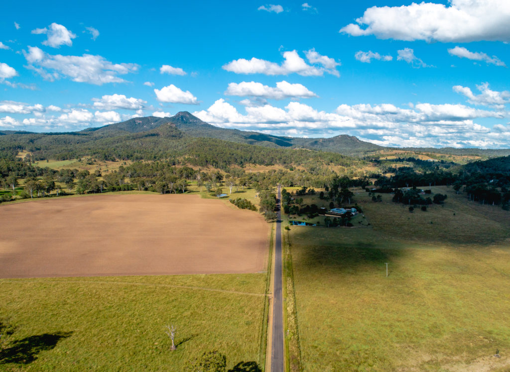 Landscape of a valley in the Calvert to Kagaru section of Inland Rail