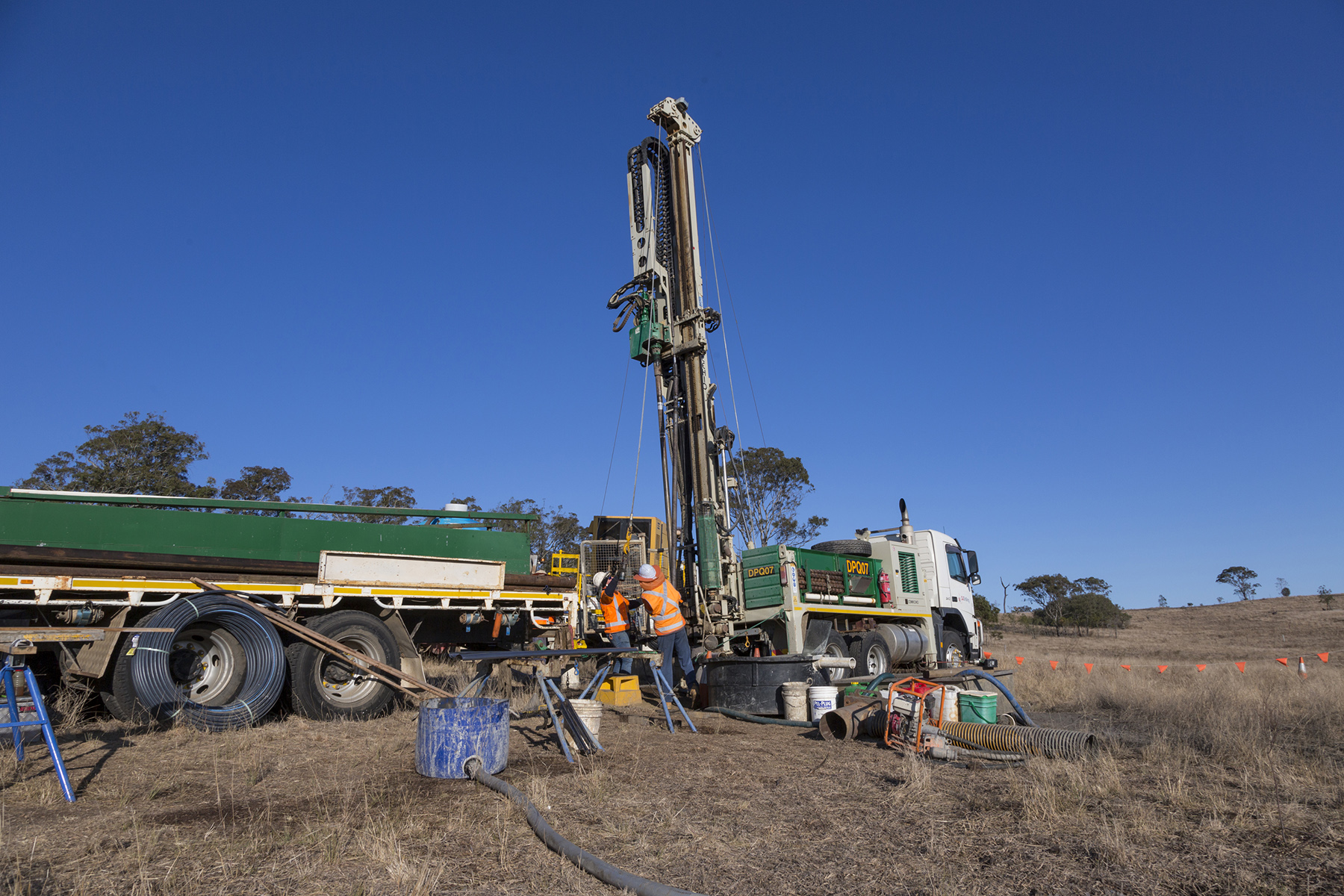 ARTC drilling site on a property owned by Teen Challenge, near Toowomba. Drill hole number is 320-01-BH2101