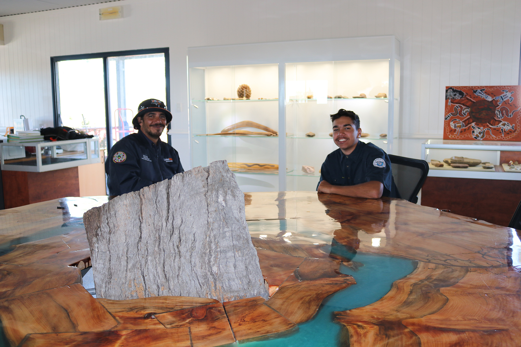 Artifact display at the Gummingurru Aboriginal Corporation