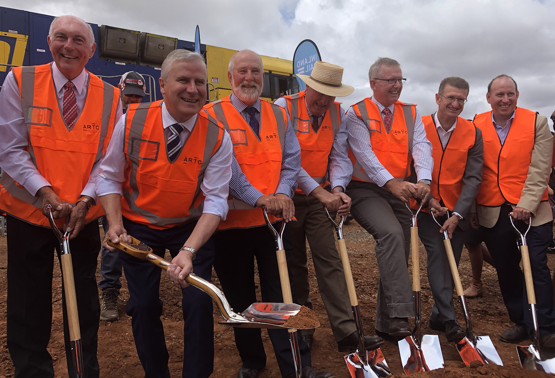Inland Rail sod turn for the Parkes to Narromine project.