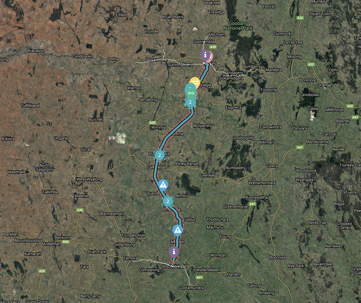 Stockinbingal to Parkes section of Inland Rail Social Pinpoint Map Thumbnail