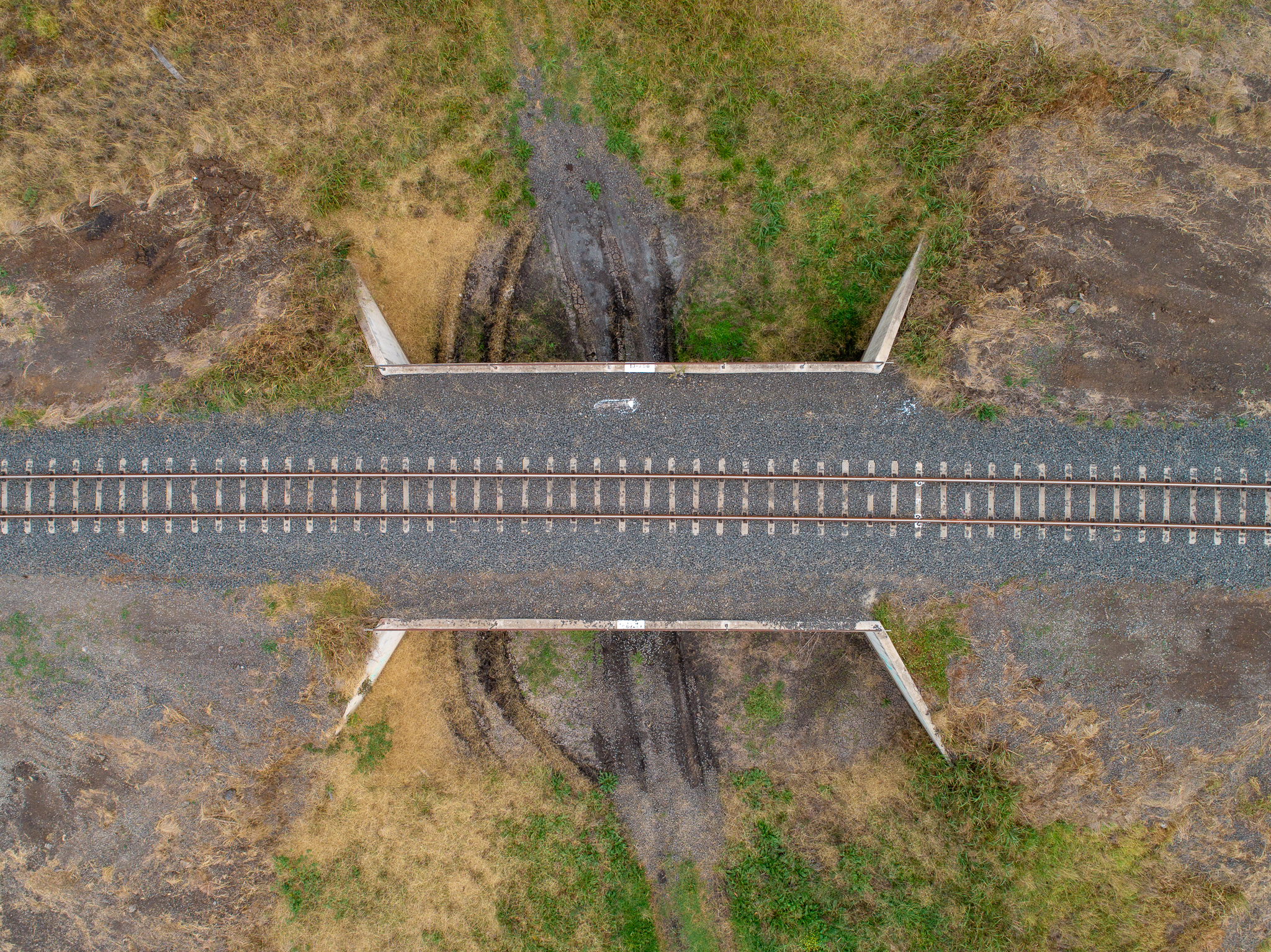 Existing rail and rail bridge at Gowrie, Queensland