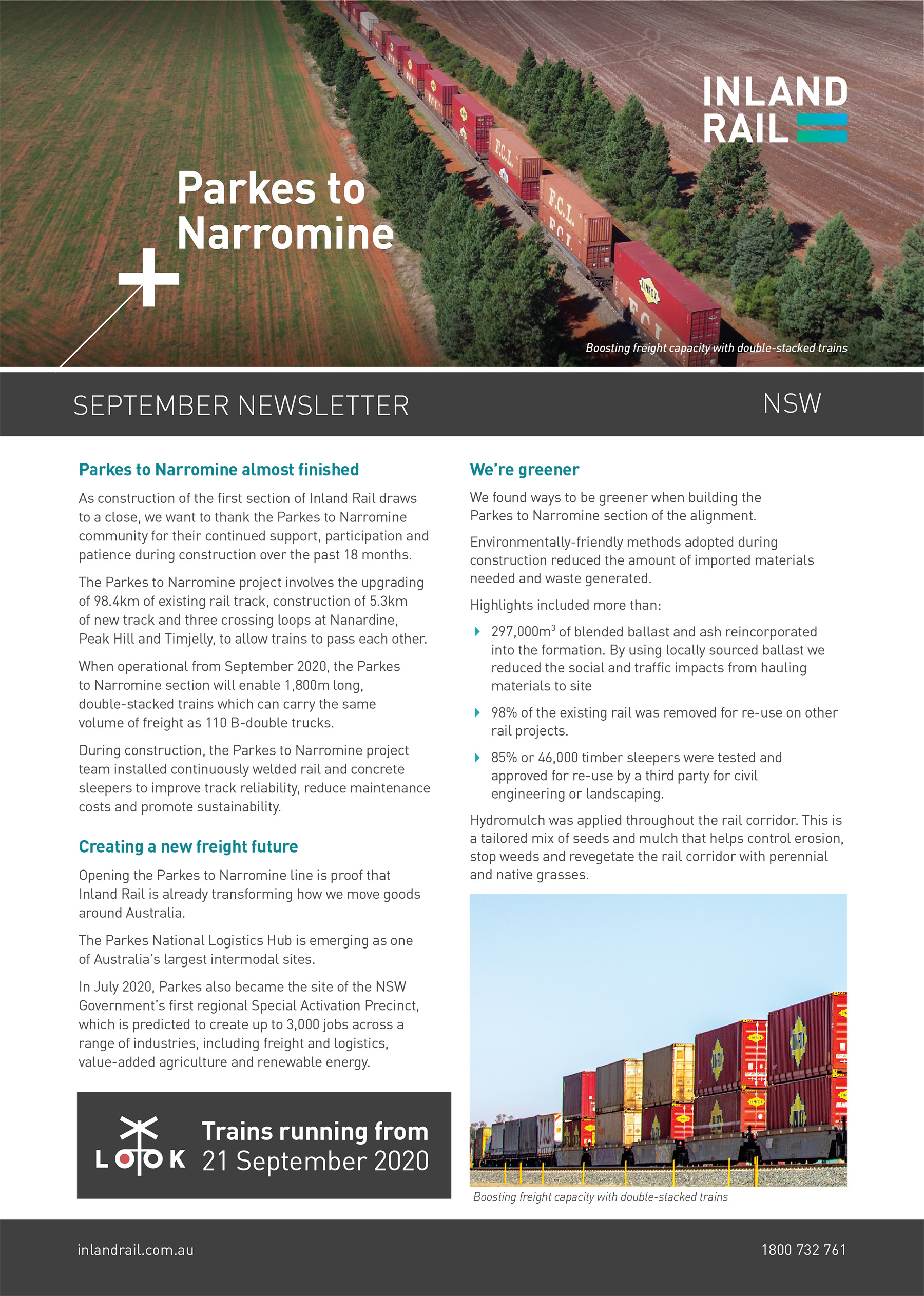 Parkes to Narromine September Newsletter