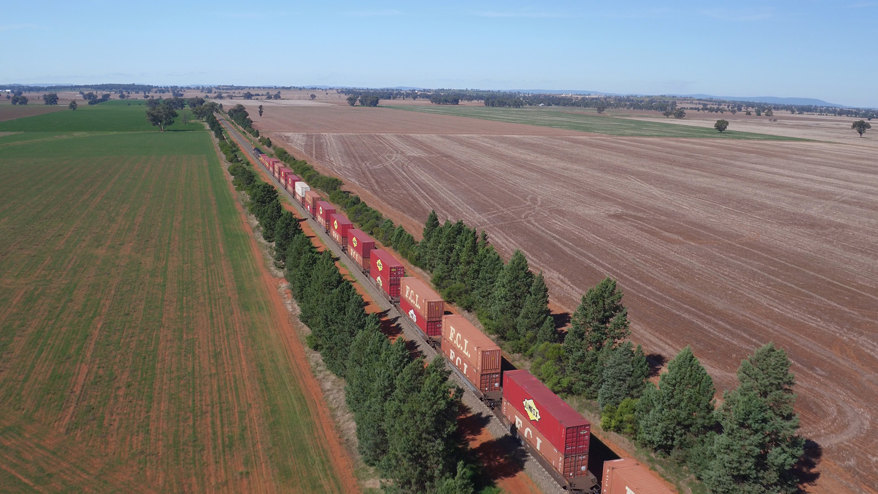 Double stacked freight train