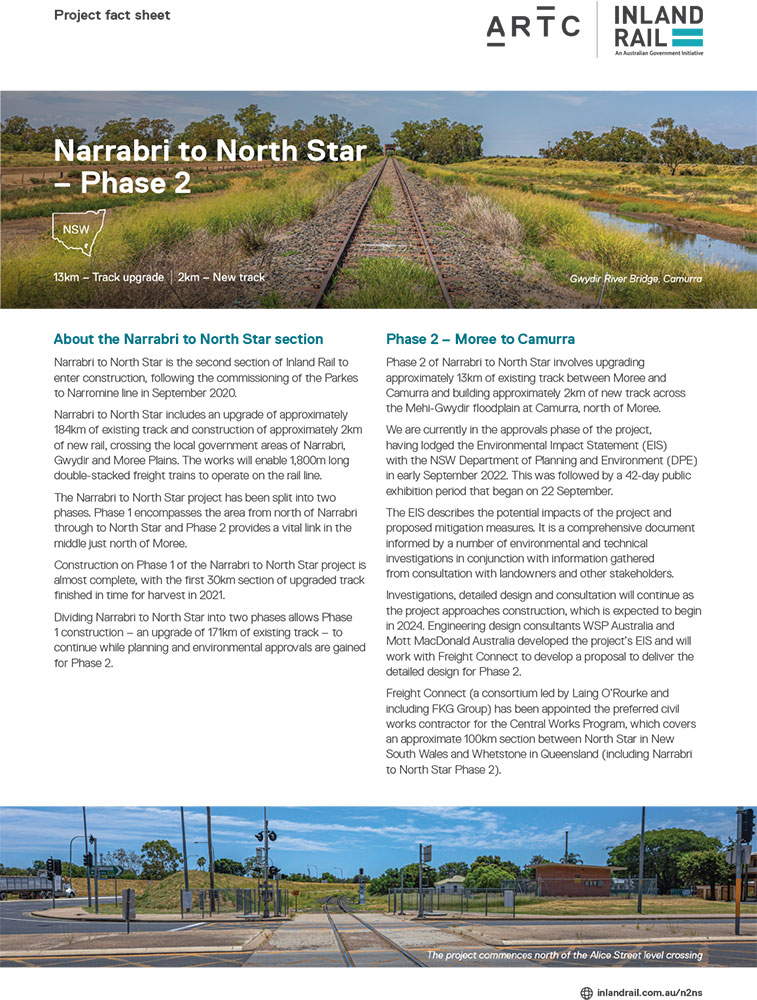 Thumbnail image of Narrabri to North Star Phase 2 fact sheet