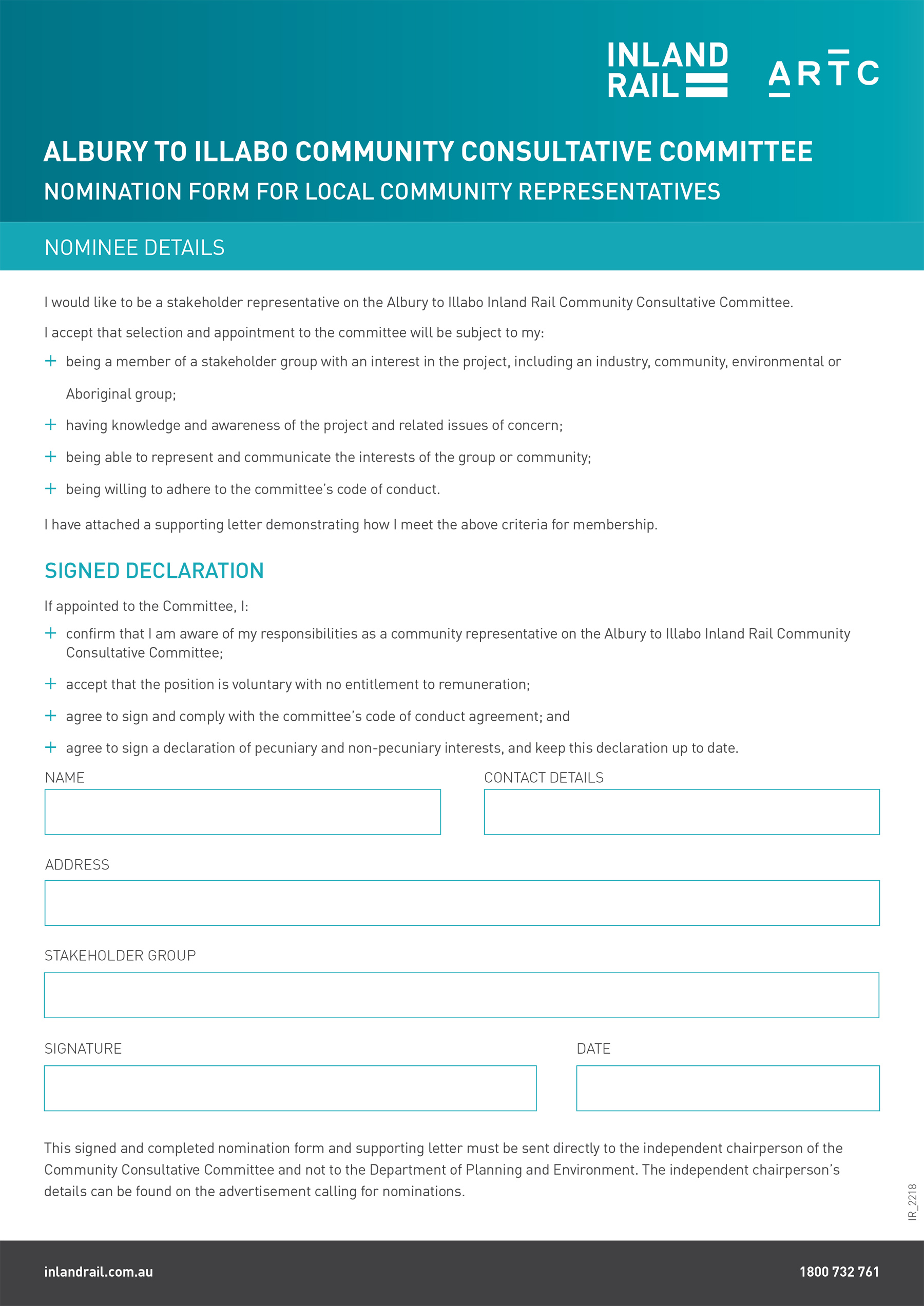 A2I CCC stakeholder rep nomination form