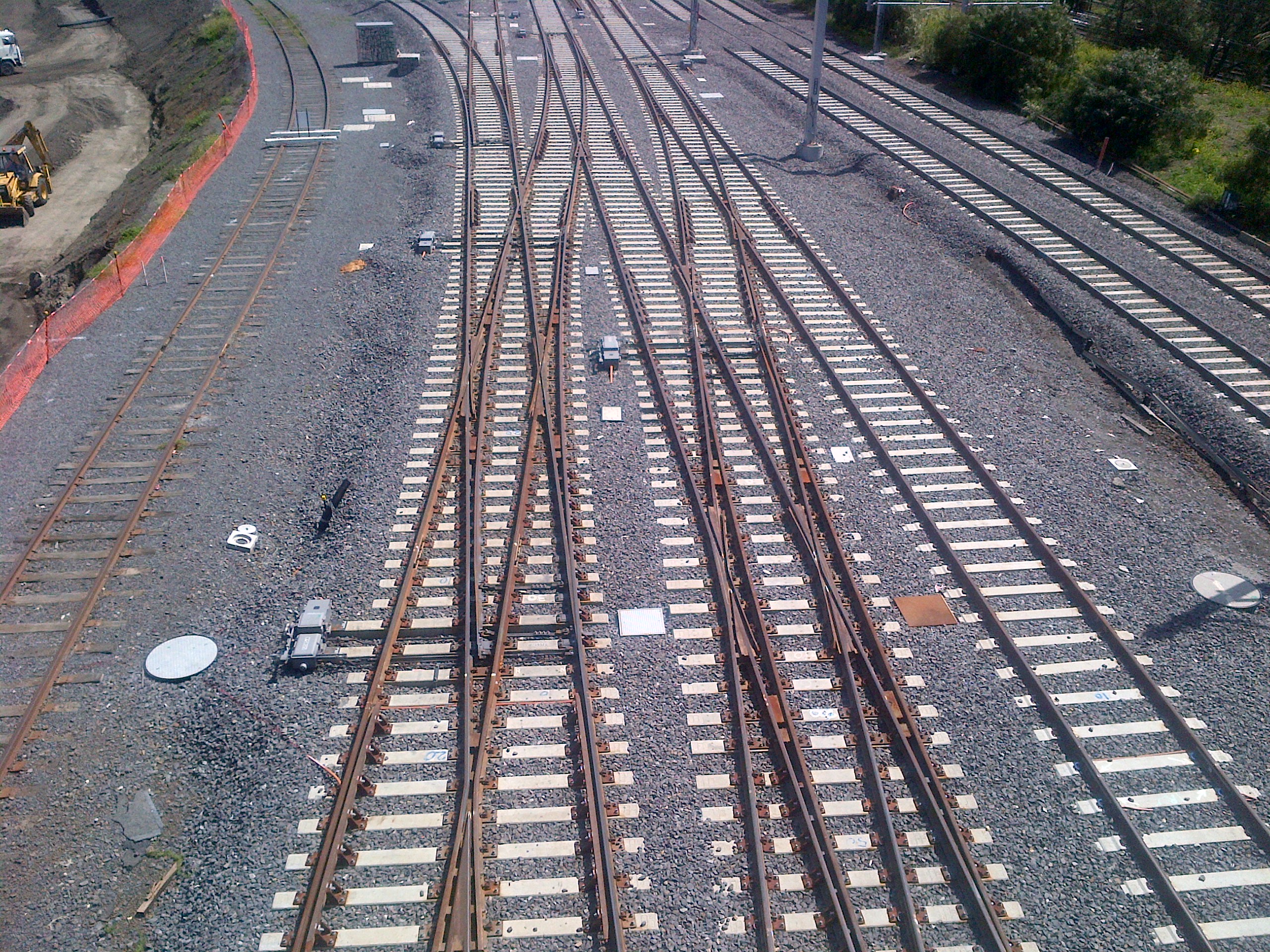 Aerial photo of a Rail turnout