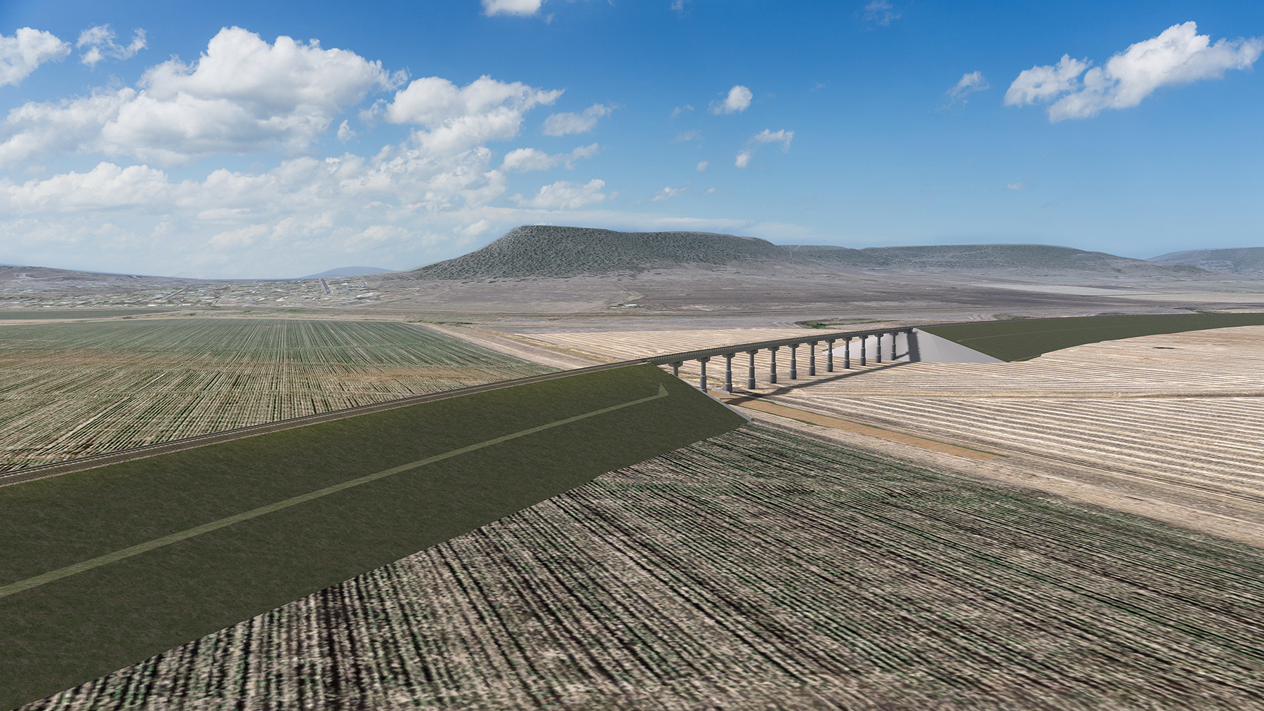 Visualisation of the proposed grade separation at Chamberlain Road, Gowrie Mountain
