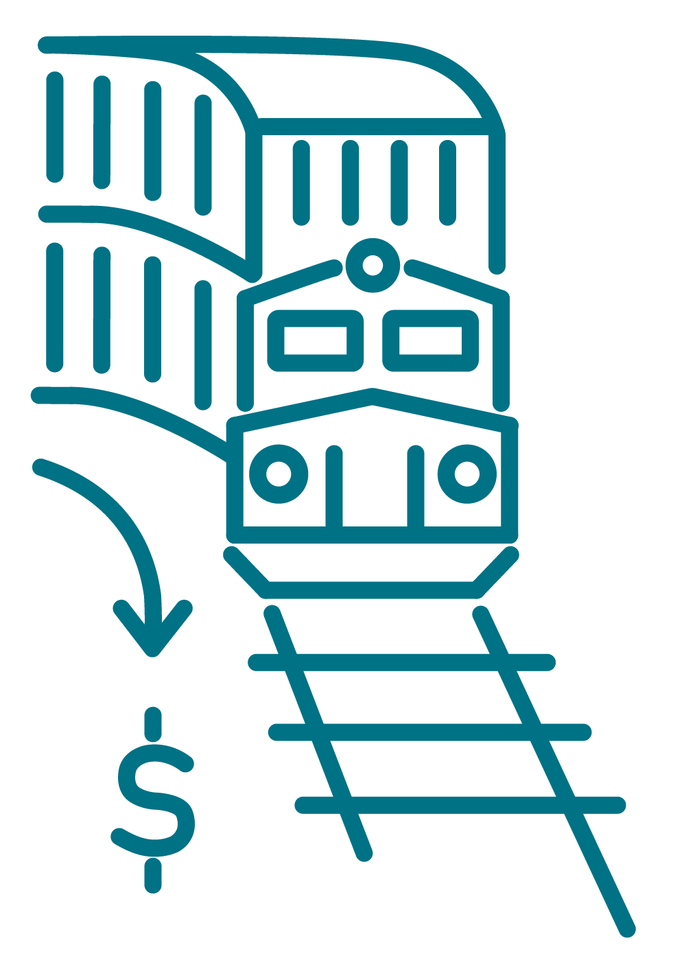 Icon depicting reduced freight costs