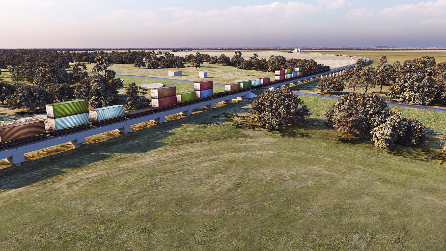 Visualisation of the proposed level crossing at Hall Road on the Border to Gowrie project