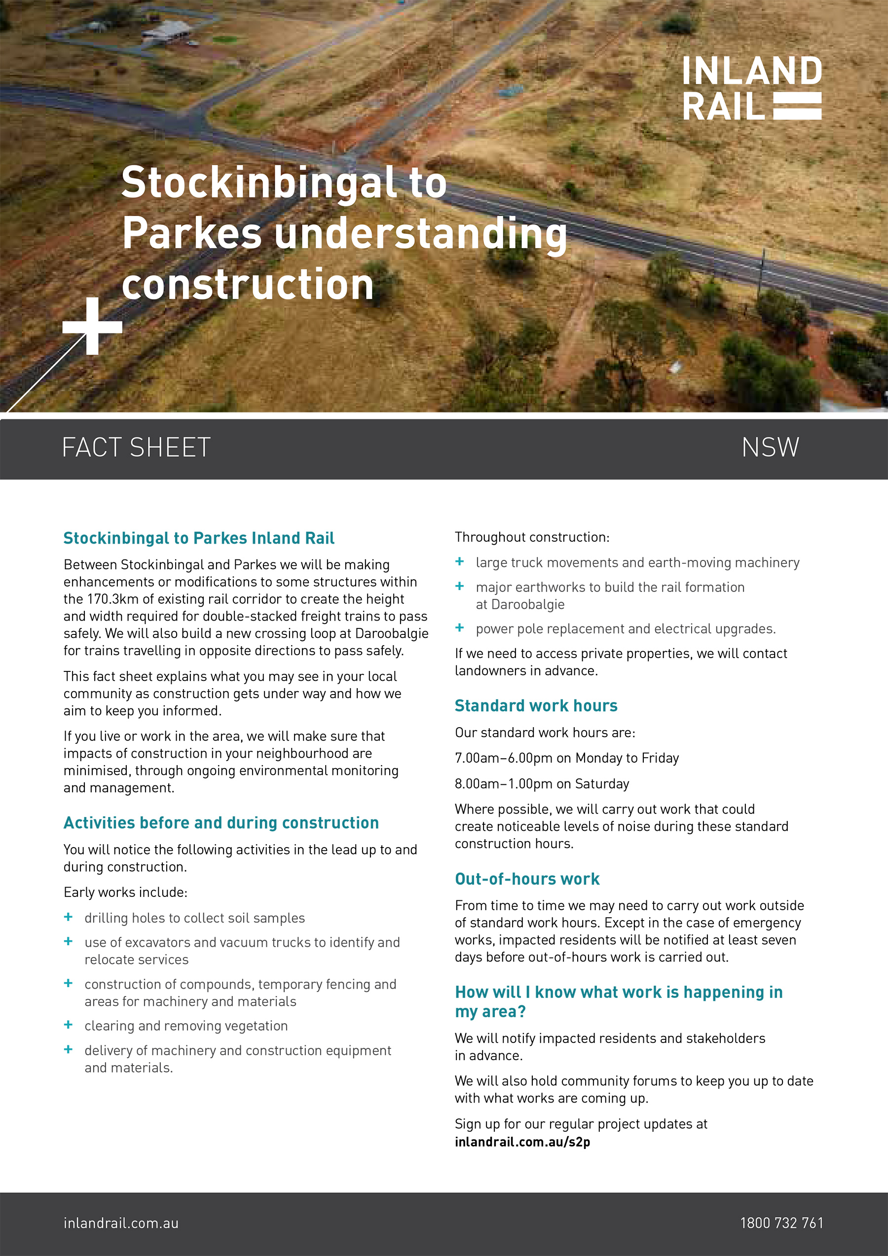 Stockinbingal to Parkes understanding construction factsheet