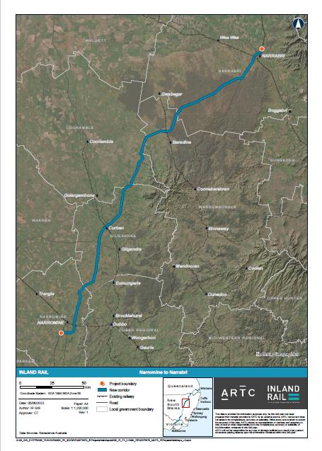 Thumbnail of Narromine to Narrabri project map, June 2023