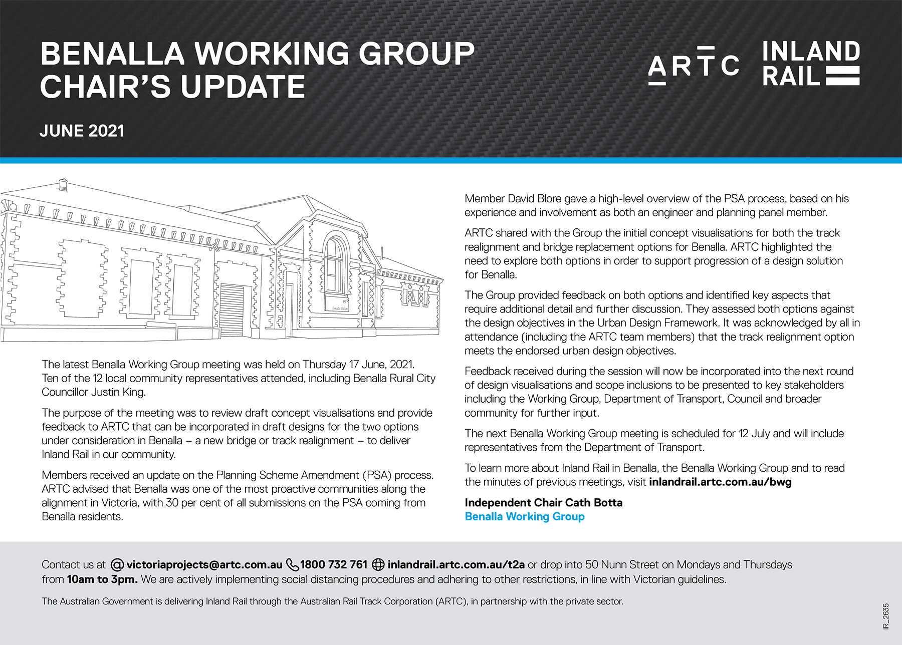 Benalla Working Group Chair's Update - 17 June 2021
