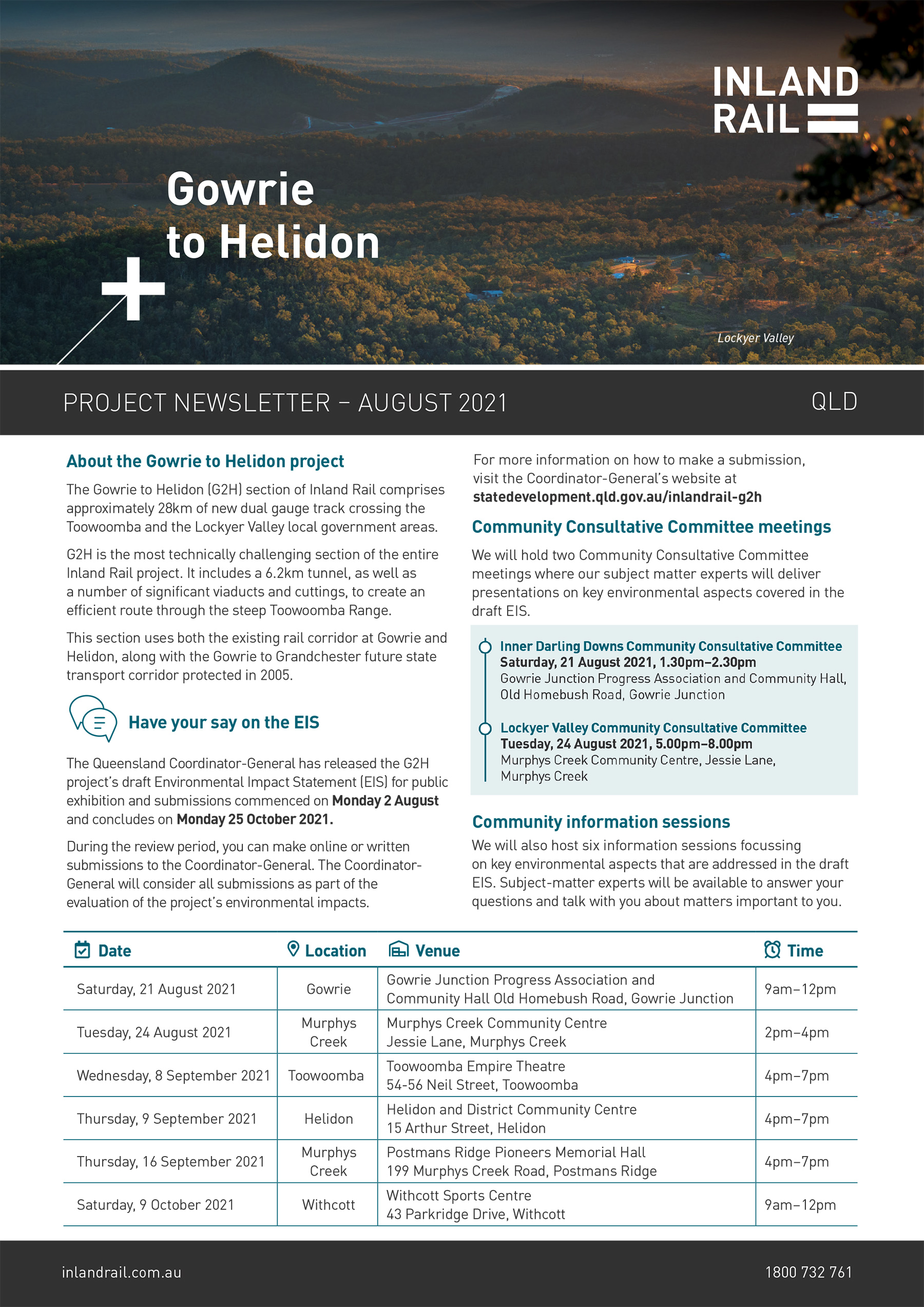 Gowrie to Helidon August 2021 Newsletter