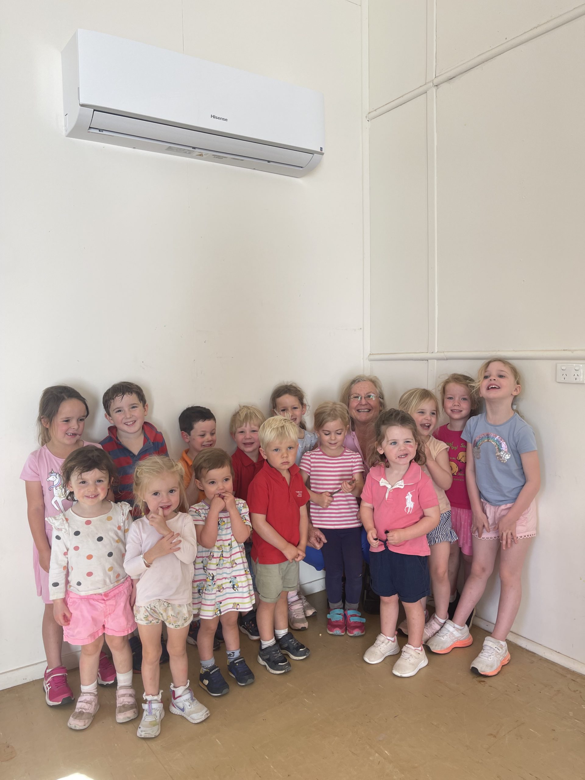 North Star Memorial Hall Tharawonga long day care kids enjoy the air-conditioning funded by the Inland Rail Community Sponsorships and Donations program