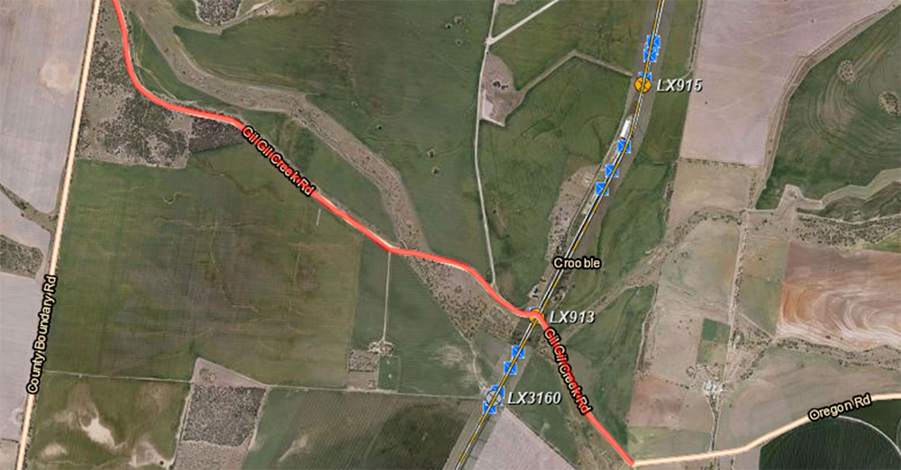Map showing roadworks at Gil Gil Creek Road NSW 2400