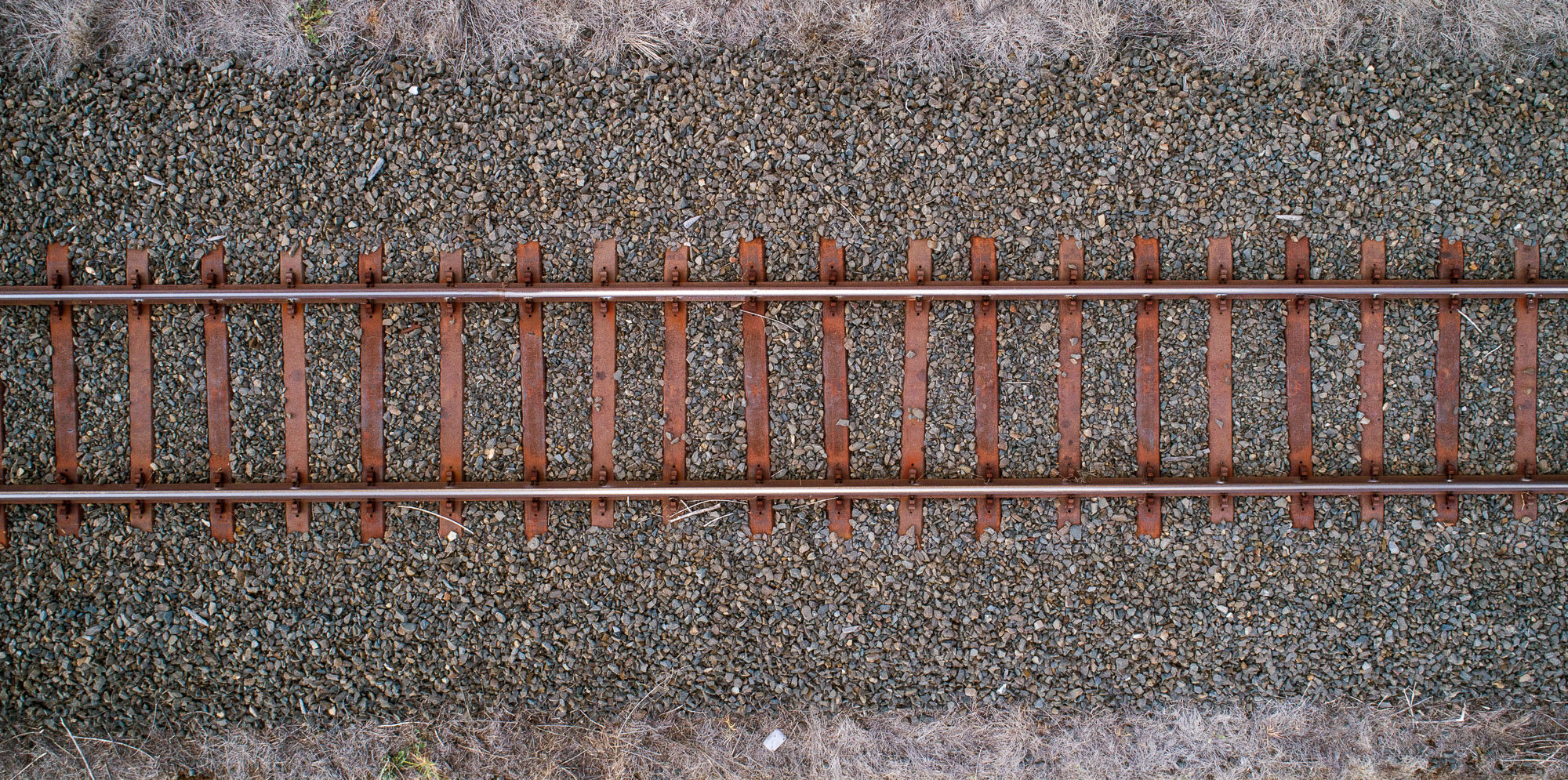 Aerial view of railroad track, Narromine to Narrabri, New South Wales.