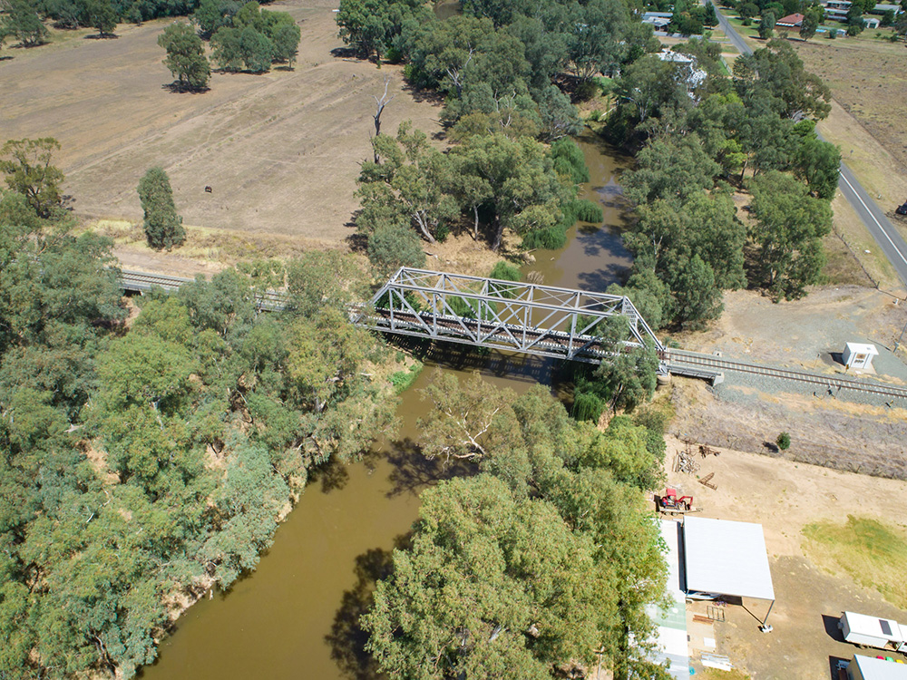 Aerial view of the Lachlan River Bridge