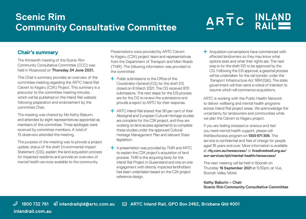 Thumbnail image of Scenic Rim and Ipswich CCC meeting chair's summary 24 June 2021 document