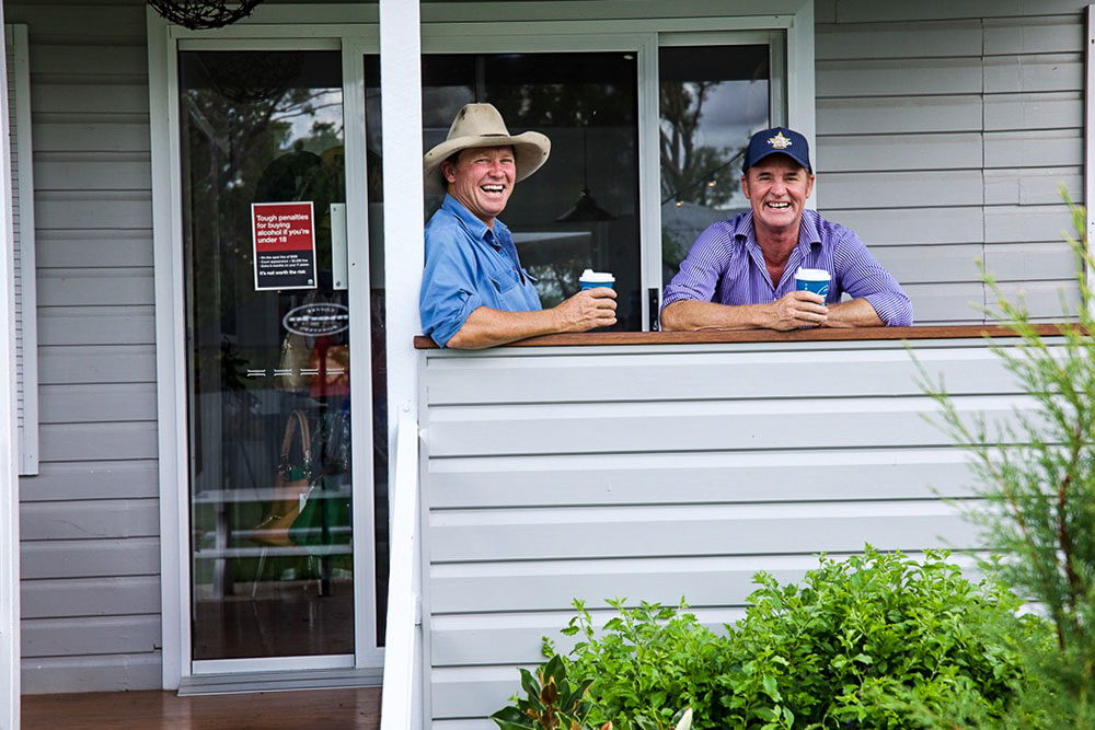 Simon Doolin (left) and James Hardcastle are drawing North Star locals and Inland Rail workers together at their cosy new café