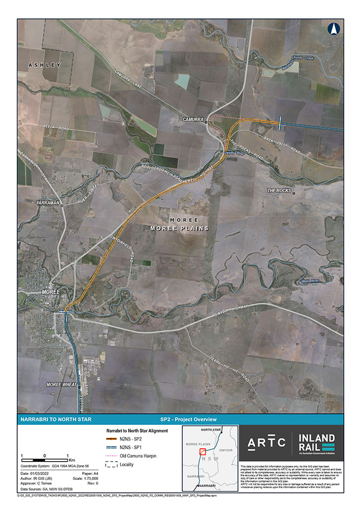 Thumbnail image of Narrabri to North Star Phase 2 project map
