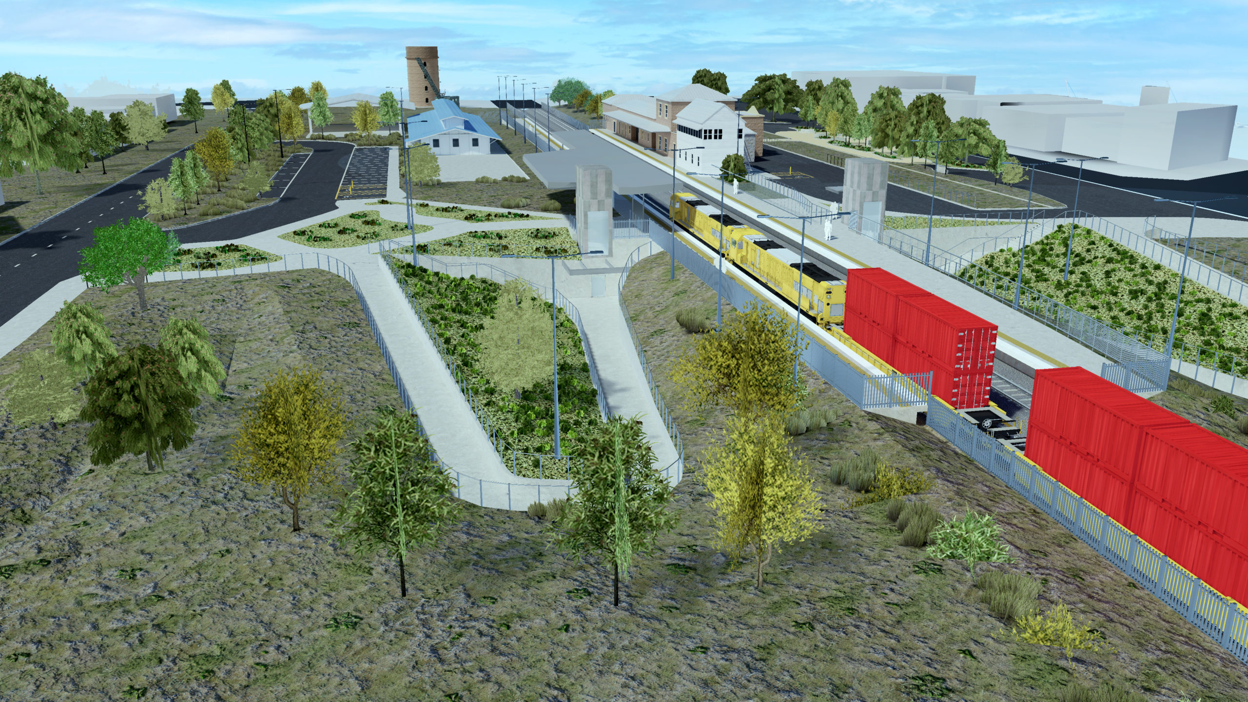 Visualisation showing design of Wangaratta Station