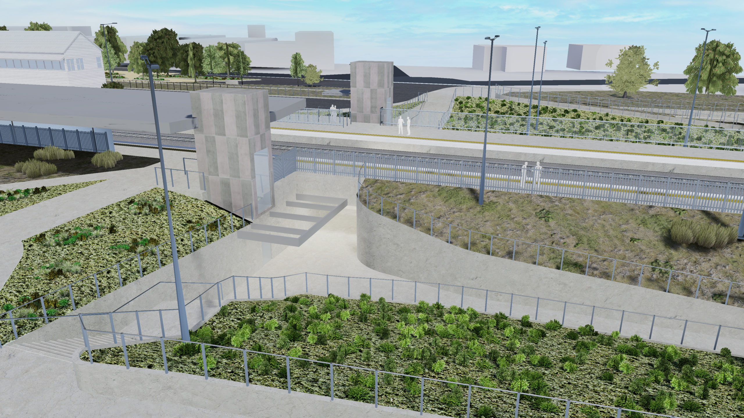 Visualisation showing design of Wangaratta Station pedestrian underpass