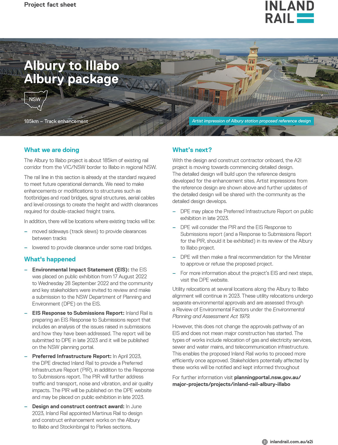 Image thumbnail for Albury to Illabo – Albury package project fact sheet
