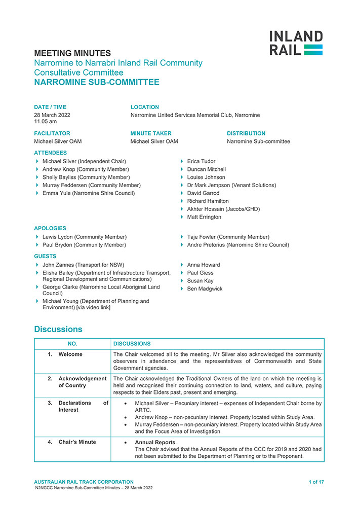 Thumbnail image of Narromine sub-committee minutes 28 March 2022