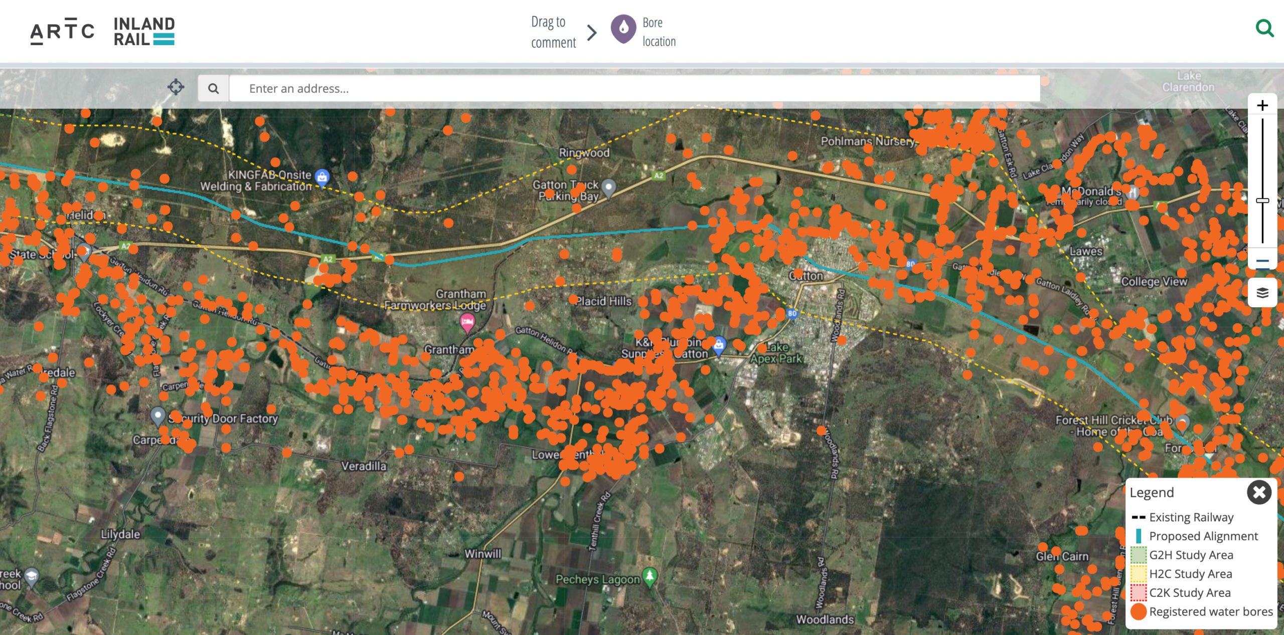 Gowrie to Kagaru groundwater bore interactive map is available for community members to provide bore details.