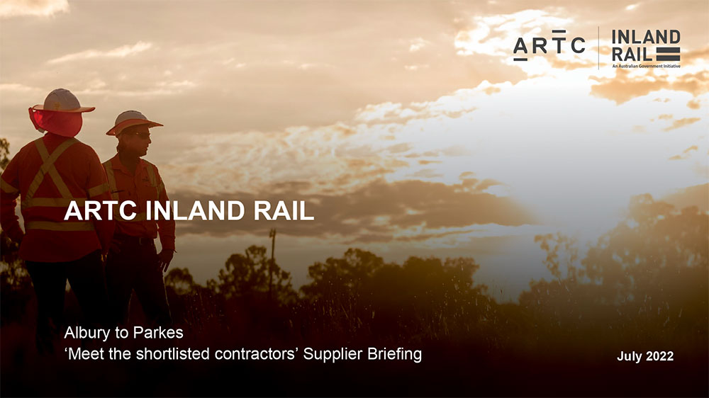Thumbnail image of Albury to Parkes 'Meet the Shortlisted Contractors' briefing session presentation