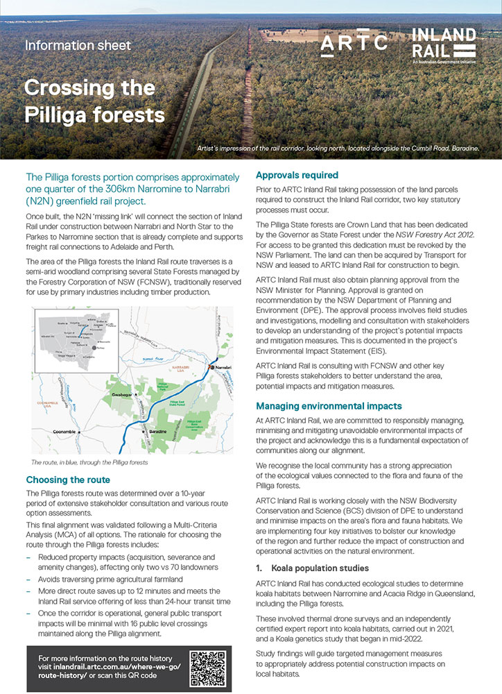 Thumbnail image of Crossing the Pilliga Forest information sheet