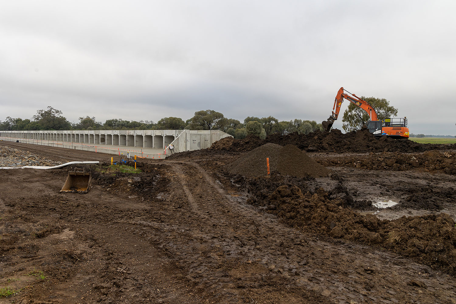 Backfilling the culverts as part of formation works south of Moree