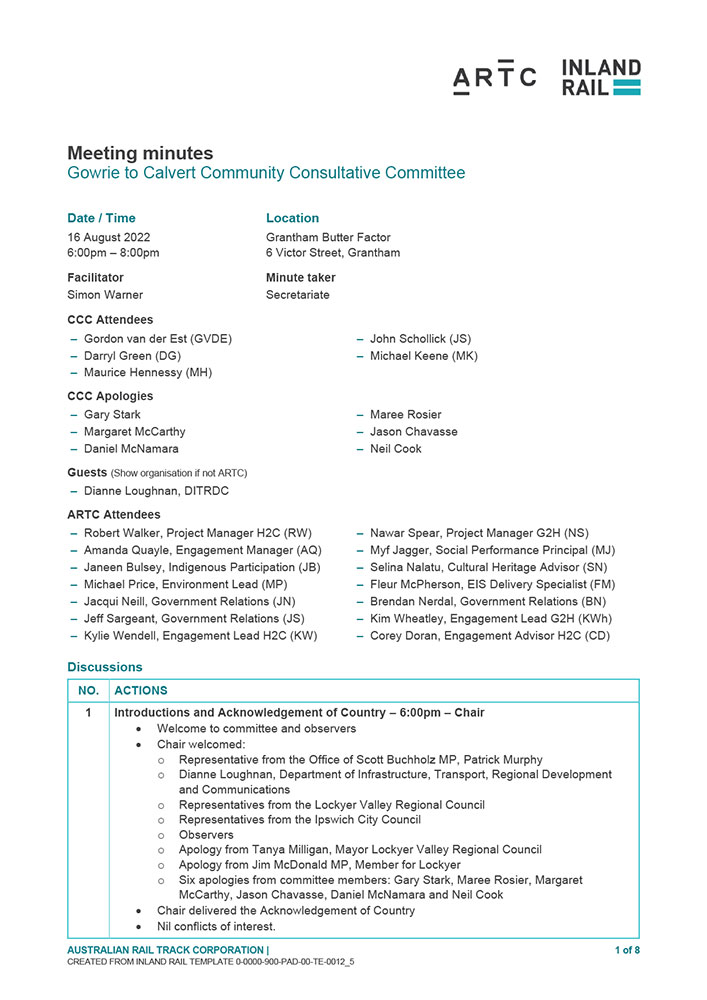 Thumbnail image for Gowrie to Calvert CCC meeting agenda 16 August 2022 document