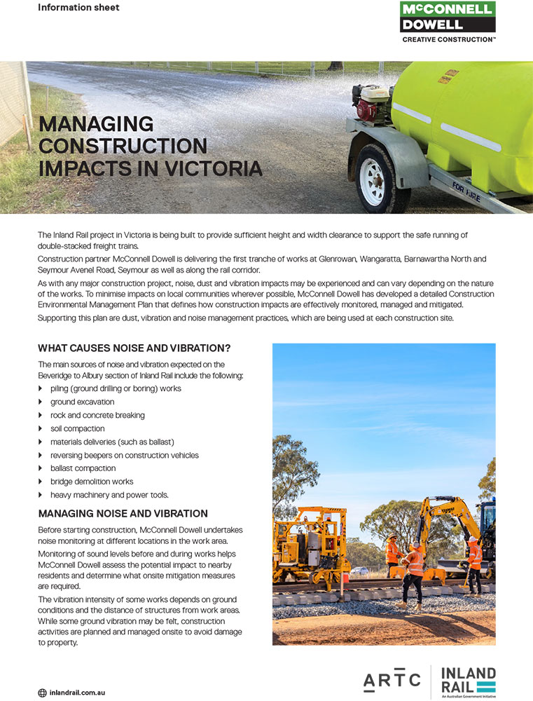 Thumbnail image for Managing construction impacts in Victoria document