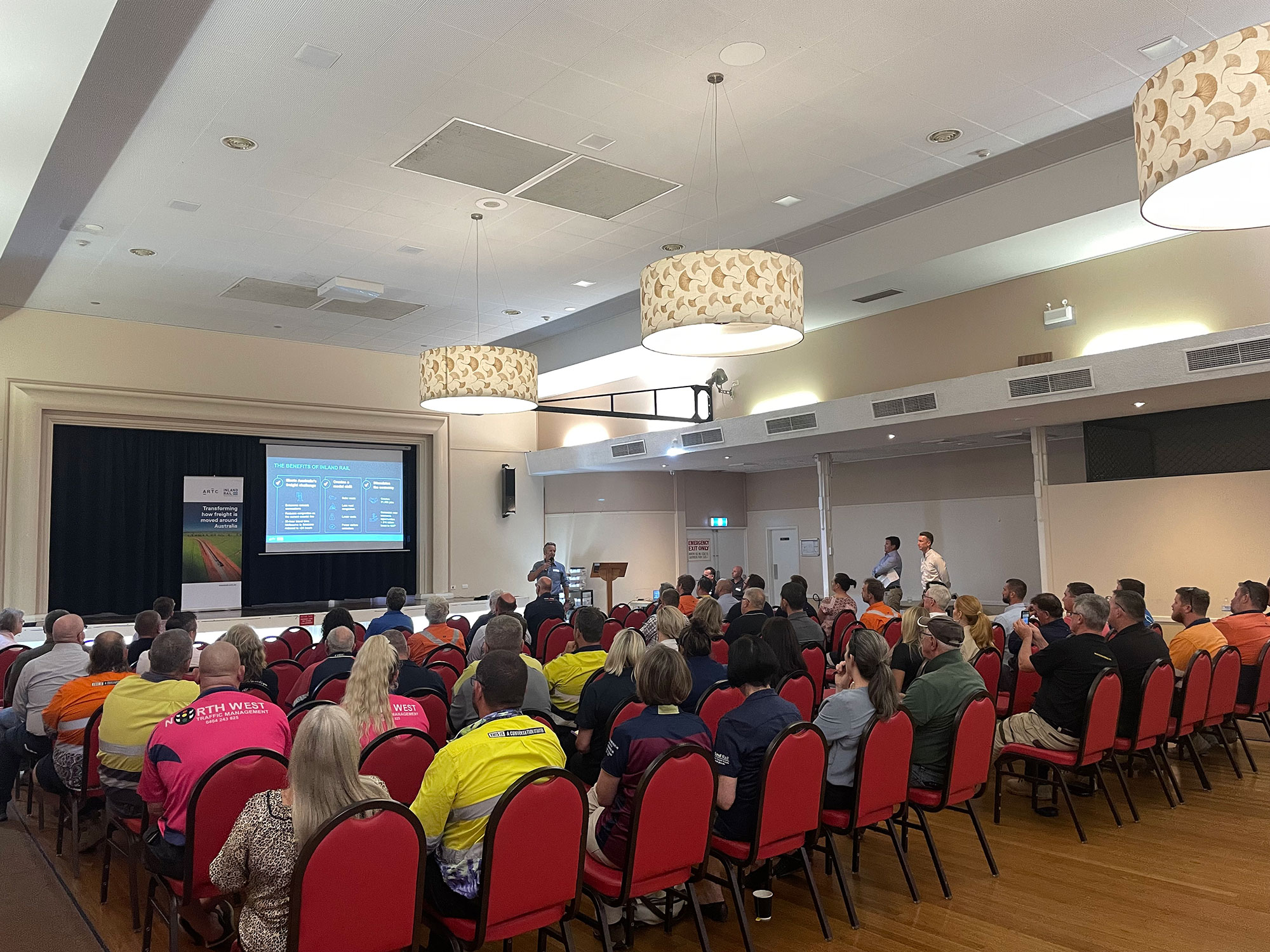Project Director Adam Barber addressing the audience at the Meet the Preferred Contractor event in Moree on 9 February