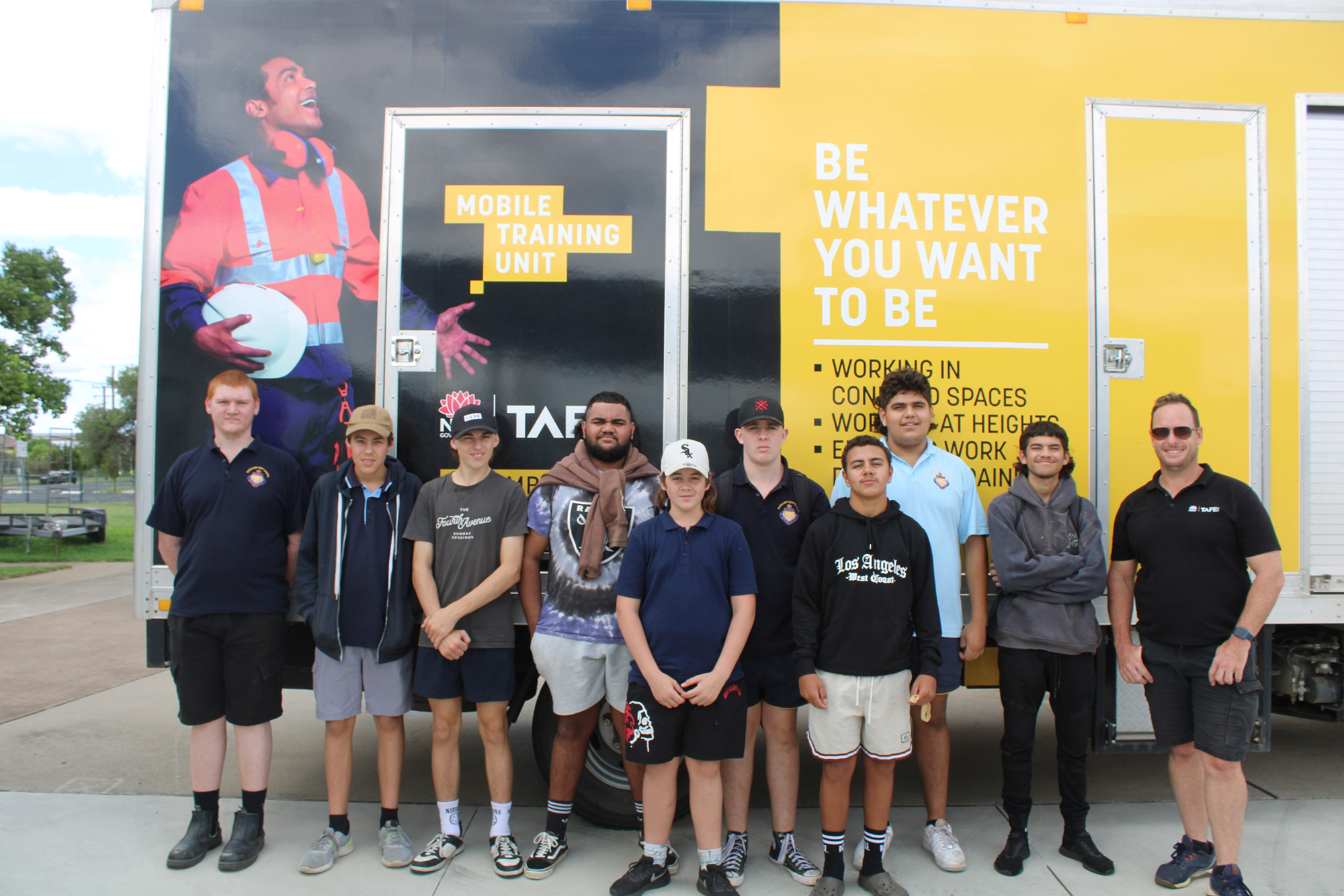 Narrabri Clontarf Academy students following the completion of their skills course