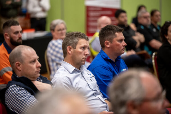 Image of three participants at an Inland Rail workforce development event