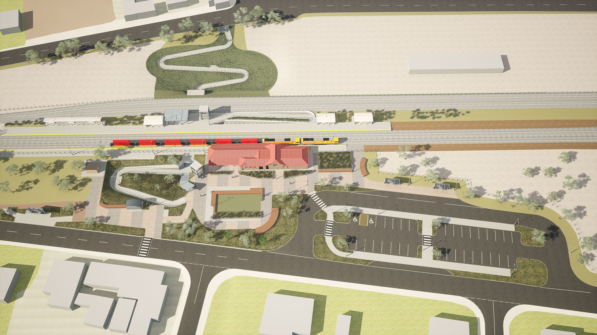 Visualisation of the overview of Benalla Station Precinct