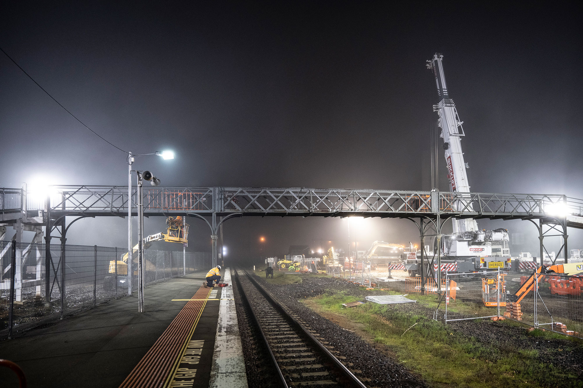 The final photo of the Cusack Street footbridge at Wangaratta before it is removed