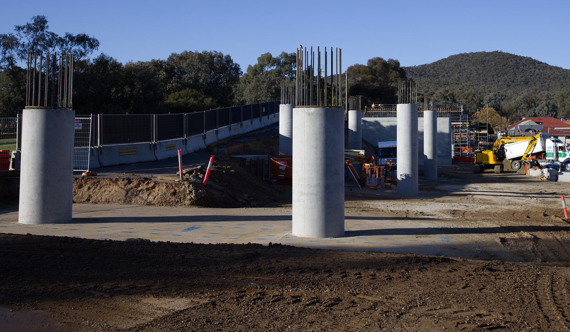 Columns are starting to take shape for the new Beaconsfield Parade bridge