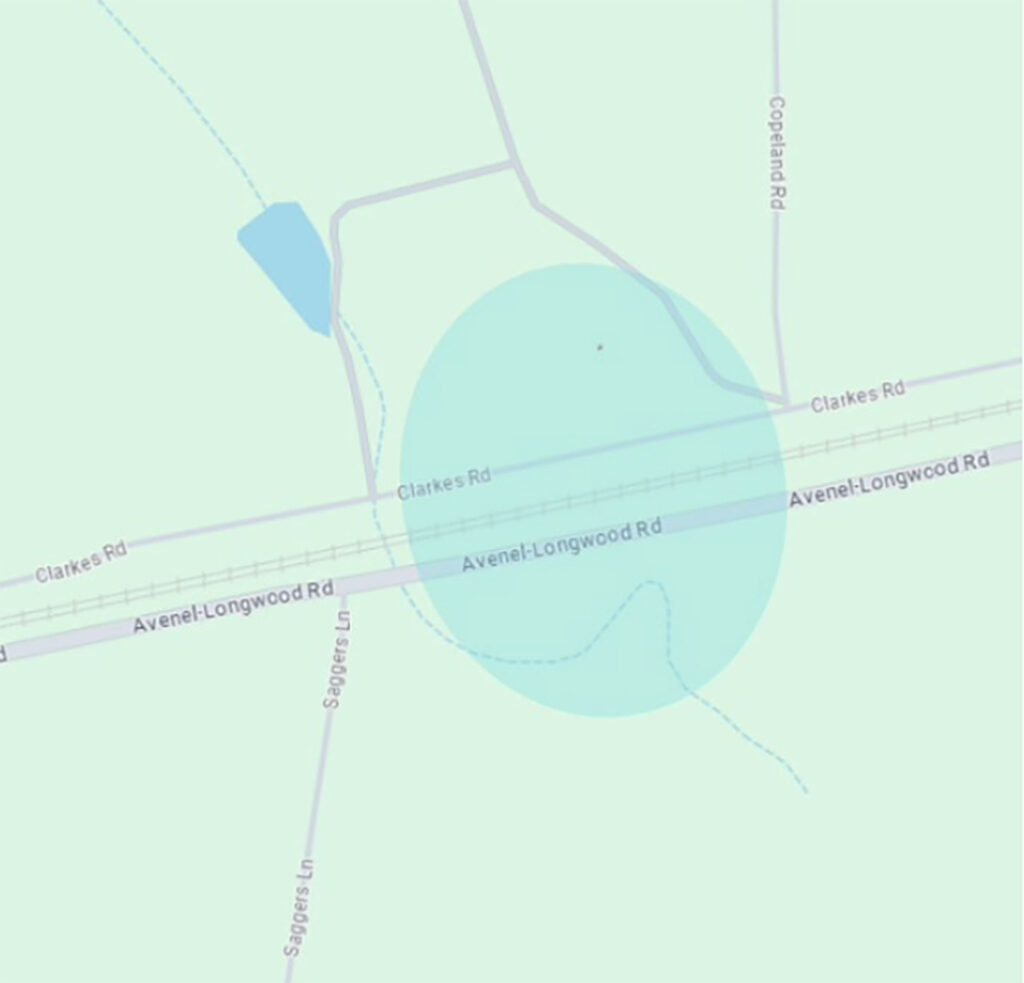 Construction map showing the powerline works in Longwood on 12 December 2023