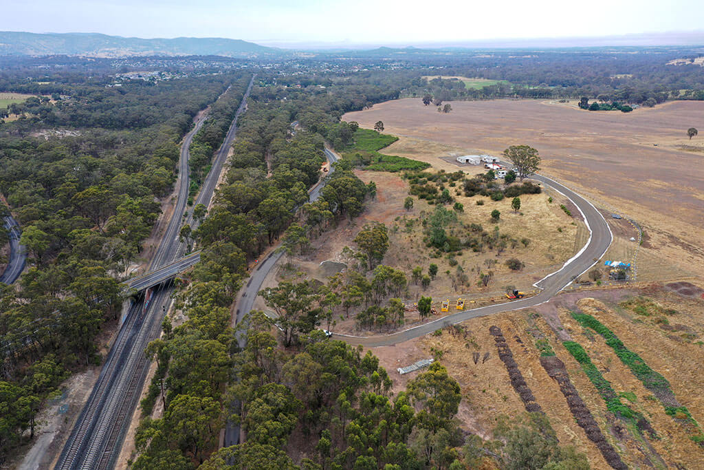 Site compound at Seymour Avenel Road for Inland Rail