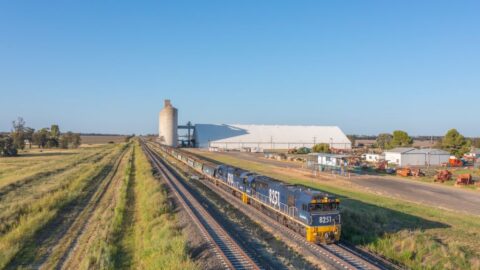 GrainCorp grain train on Narrabri to North Star line